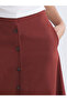 Classic Burgundy Loose Fit A-Line Muslin Skirt - 3