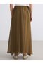 Alita City Lcw Modest Khaki Plain Long Women's Skirt with a Difference - 4