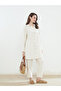 Plain Linen Blend Women's Trousers with Elastic Waist