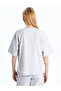 Crew Neck Printed Oversize Women's T-Shirt - 4