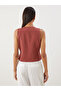 Red Collar Linen Blend Women's Classic Vest - 4