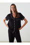 Shirt Collar Women's Pajama Set - 4