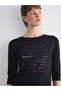 Özmarka New Season Crew Neck Sequin Embroidered Blouse