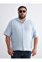 Comfortable Fit Collar Short Sleeve Muslin Men's Shirt