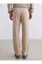 Xside beige men's pants with side pockets and elastic waist - 4