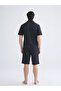 Black Standard Mold Men's Shorts Pajama Set - 4