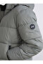 Khaki Standard Fit Hooded Men's Puffer Jacket - 3