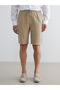 Beige Standard Fit Muslin Men's Shorts - 2