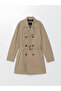 Beige Standard Fit Jacket Collar Men's Trench Coat - 6