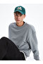 Gray Crew Neck Printed Men's Sweatshirt