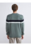 Rmz Gi̇yi̇m Farkiyla Zero Roba Collar Long Sleeve Striped Men's Knitwear Sweater - 5