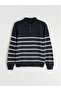 Esvab • Modern & Distinctive Devrik Roba Collar Striped Men's Knitwear Sweater - 6