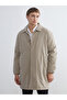 Beige Comfortable Fit Jacket Collar Men's Coat - 2
