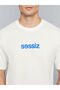 Ecru Crew Neck Slogan Printed Combed Cotton Men's T-Shirt from Plus-Store - 3