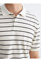 Polo Neck Striped Combed Cotton Men's T-Shirt - 3