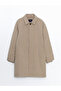 Beige Comfortable Fit Jacket Collar Men's Coat - 6