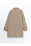 Beige Comfortable Fit Jacket Collar Men's Coat - 8