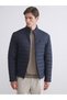 Vizyon New Season Slim Fit Mock Neck Men's Leather-Look Coat