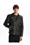 New Season Slim Fit Biker Collar Men's Leather Look Coat - S51458Z8