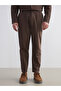 Xside brown casual fit linen look men's pants - 2