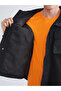 Black Comfortable Fit Shirt Collar Men's Coat - 4