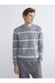 New Season Crew Neck Long Sleeve Striped Men's Knitwear Sweater