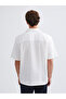 Ecru Regular Fit Short Sleeve Oxford Men's Shirt - 4