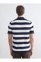 Esvab • Modern & Distinctive Devrik Roba Collar Striped Men's Knitwear T-Shirt - 5