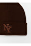 Create Your Style with Uzg Store Men's Beret with Brown Lettering Embroidery - 2