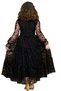 Girls' Black Dress with Transparent Tulle on the Sleeves and Collar and Leaf Detail - 6