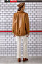 Sports Cut Leather Jacket Camel - 6