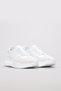 White Inside and Outside Genuine Leather White Light Sole Lace-Up Women's Sports Shoes Tg09982261146