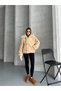 Women's Zippered Curly Fur Coat Beige - 6