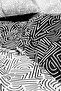 Mono Double Size Fitted Sheet Duvet Cover Set Maze Black - 4