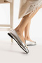 Silver Color Ballerinas with Buckle Detail - 3