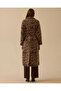 Zebra Patterned Belted Long Coat - 4