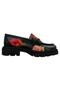Women's Vegan Leather Black Loafer - Poppy Design - 4