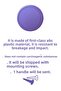 Purple Children's Room Furniture Handle - 55 mm - Abs Plastic Single Button Cabinet and Drawer Handle - 8