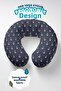 Marine Anchor Patterned Neck Pillow - Sea Themed Navy Blue and White Travel Pillow - 5