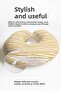 Modern Wave Striped Neck Pillow - Minimalist Yellow Cream Soft Travel Pillow - 6