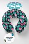 Tropical Floral Neck Pillow - Vibrant Green Pink Black Adult Travel Pillow - 2