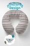Modern Geometric Striped Neck Pillow - Stylish Beige Gray Soft Travel Pillow
