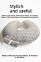 Moroccan Patterned Cotton Neck Pillow - Stylish Gray Cream Color Soft Travel Pillow