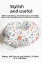 Cotton Neck Pillow with Cartoon Animal Figures - Cute Tribal Pattern White Blue Travel Pillow - 7