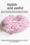 Cotton Neck Pillow with Cat Figure - Cute Pink Striped Travel Pillow for Kids & Adults - 2