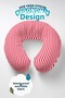 Red and White Striped Ergonomic Neck Pillow - Modern Minimal Design Cream Red Travel Pillow - 6