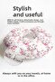 Flamingo Floral Cotton Neck Pillow - Pastel Pink White Soft Travel Pillow - 3