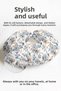 Blue Brown Floral Ergonomic Neck Pillow - Soft White Travel Pillow with Vintage Pattern - 5