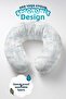 Geometric Striped Ergonomic Neck Pillow - Modern Blue Cream Soft Travel Pillow - 4