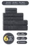 6-Piece Cotton Towel Set Hand Face - Hair - Bath Towel Set Gama 30X50*2/50X90*2/70X140 *2